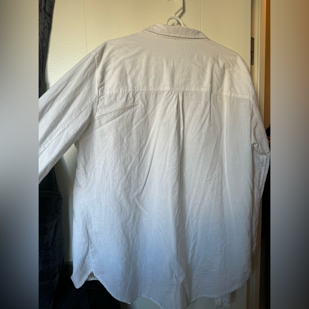 Beachy Oversized White Button Down Shirt - image 2